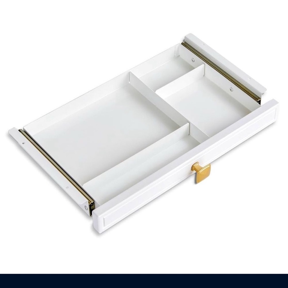 Source Unknown White and Gold Drawer Organizer